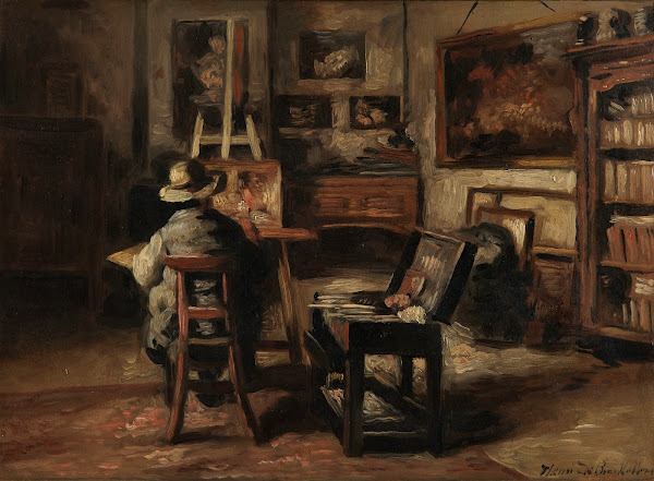 The Studio of Ferdinand De Braekeleer I Father of the Painter 1873 1885
