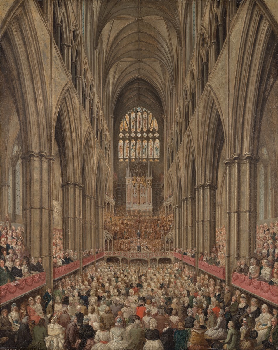 Interior View of Westminster Abbey on the Commemoration of Handel Taken from the