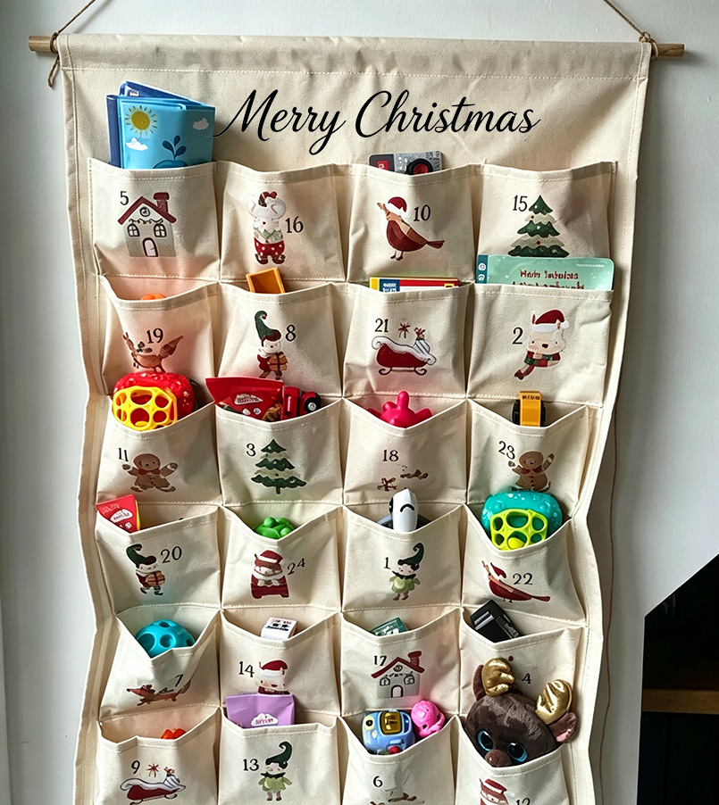Fabric Christmas Advent Calendar to Hang