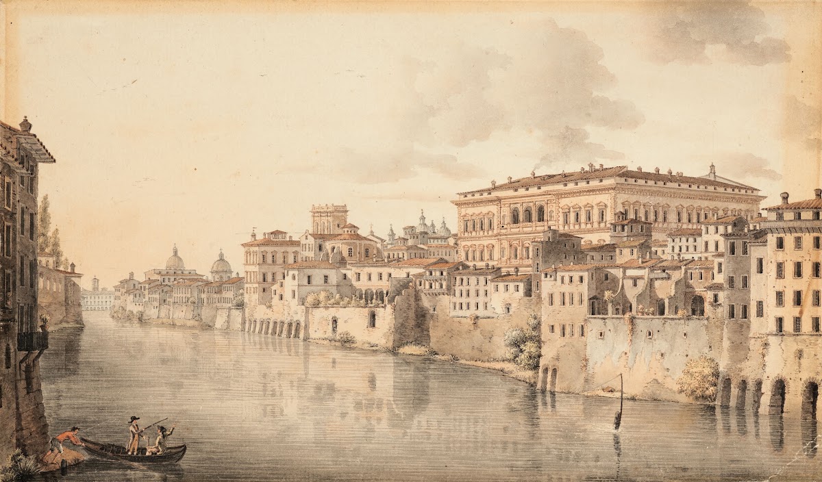 Le Palais FarnèSe Vu Depuis Les Quais Du Tibre À Rome