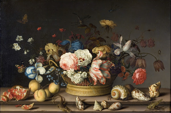 Still Life with a Basket of Flowers early 1630s