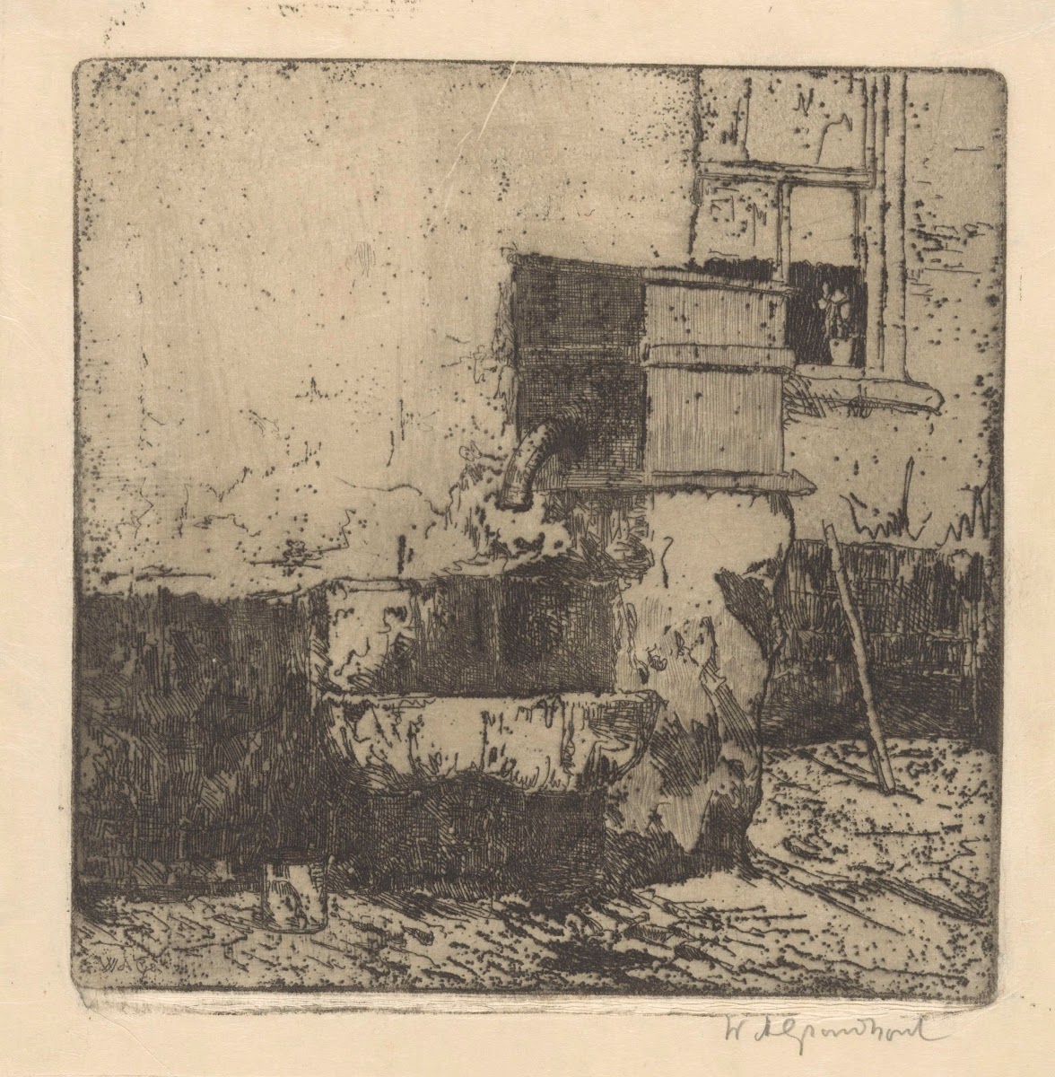 Waterpomp bij een huis in Voorburg 1888 1934