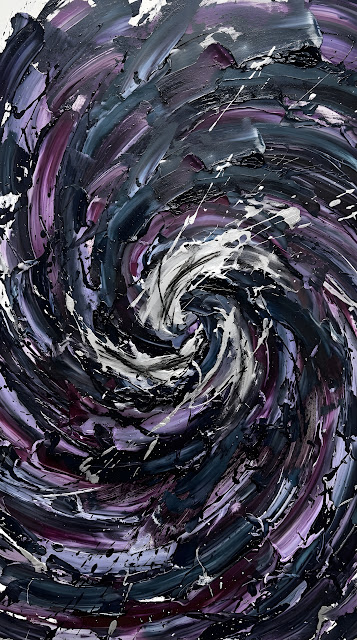 Expressive Dark Tempest Abstract Painting - Free mobile Wallpaper