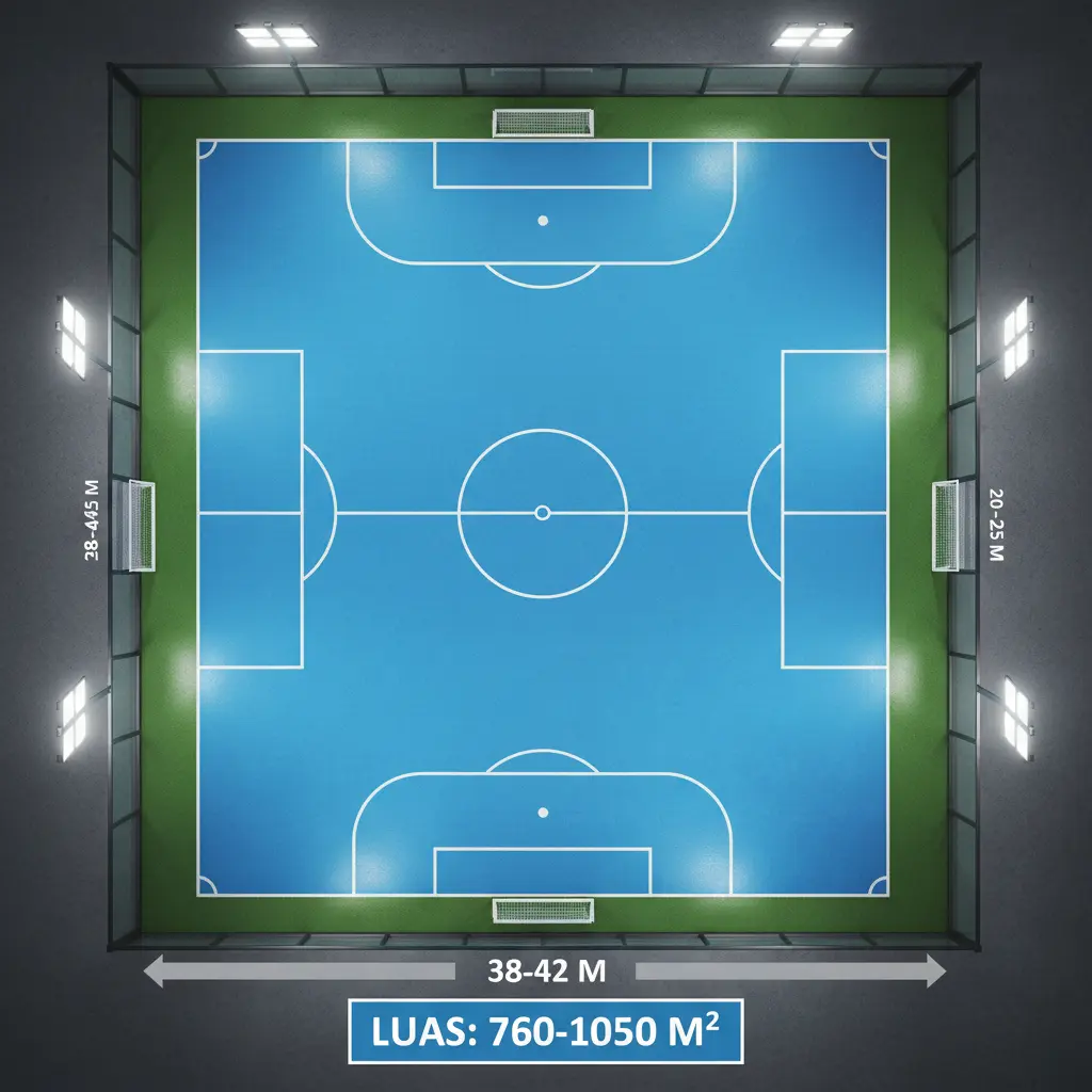 Luas lapangan futsal standar berapa meter persegi