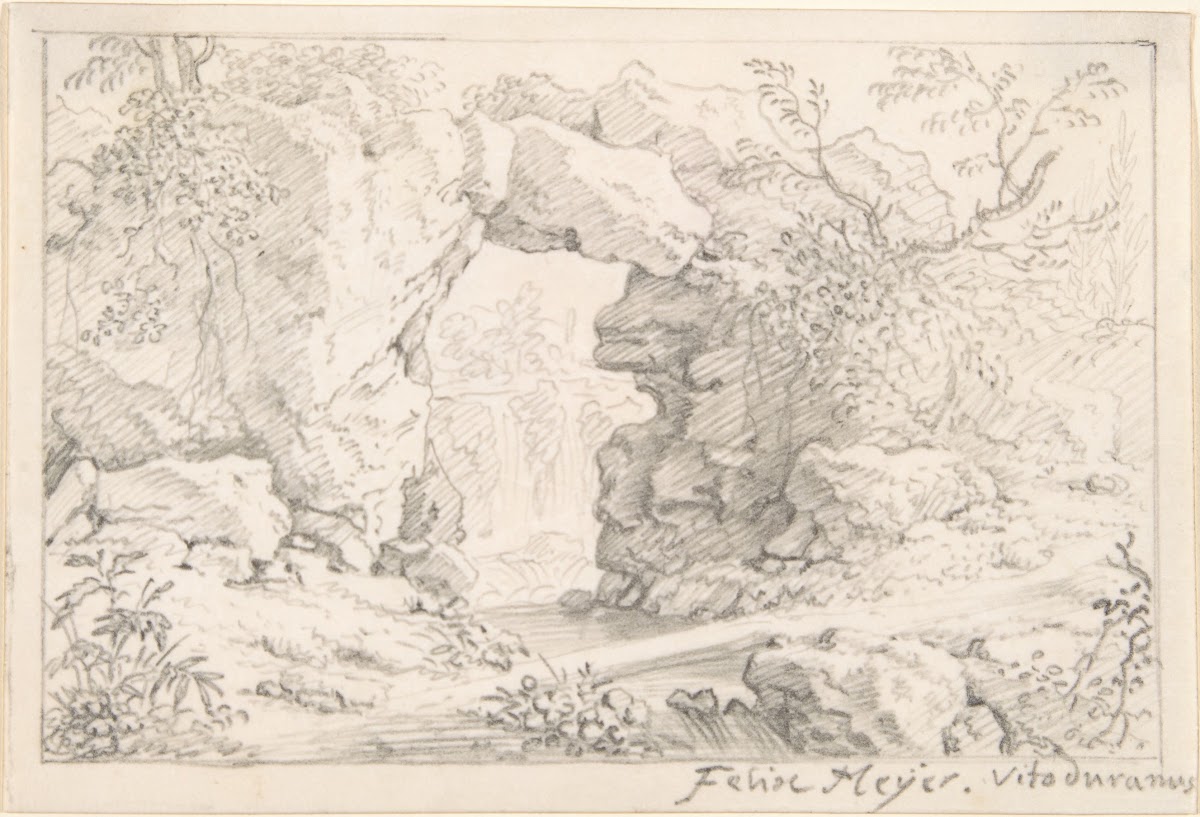 Landscape with a Natural Arch and a Waterfall 17thearly 18th century