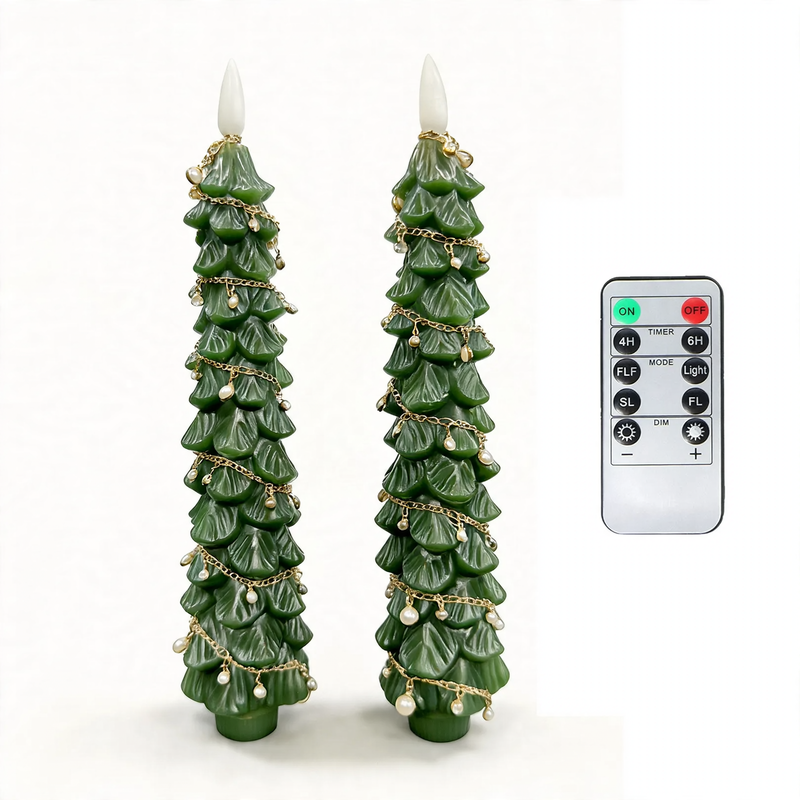 Decorative LED Christmas tree candle with remote control