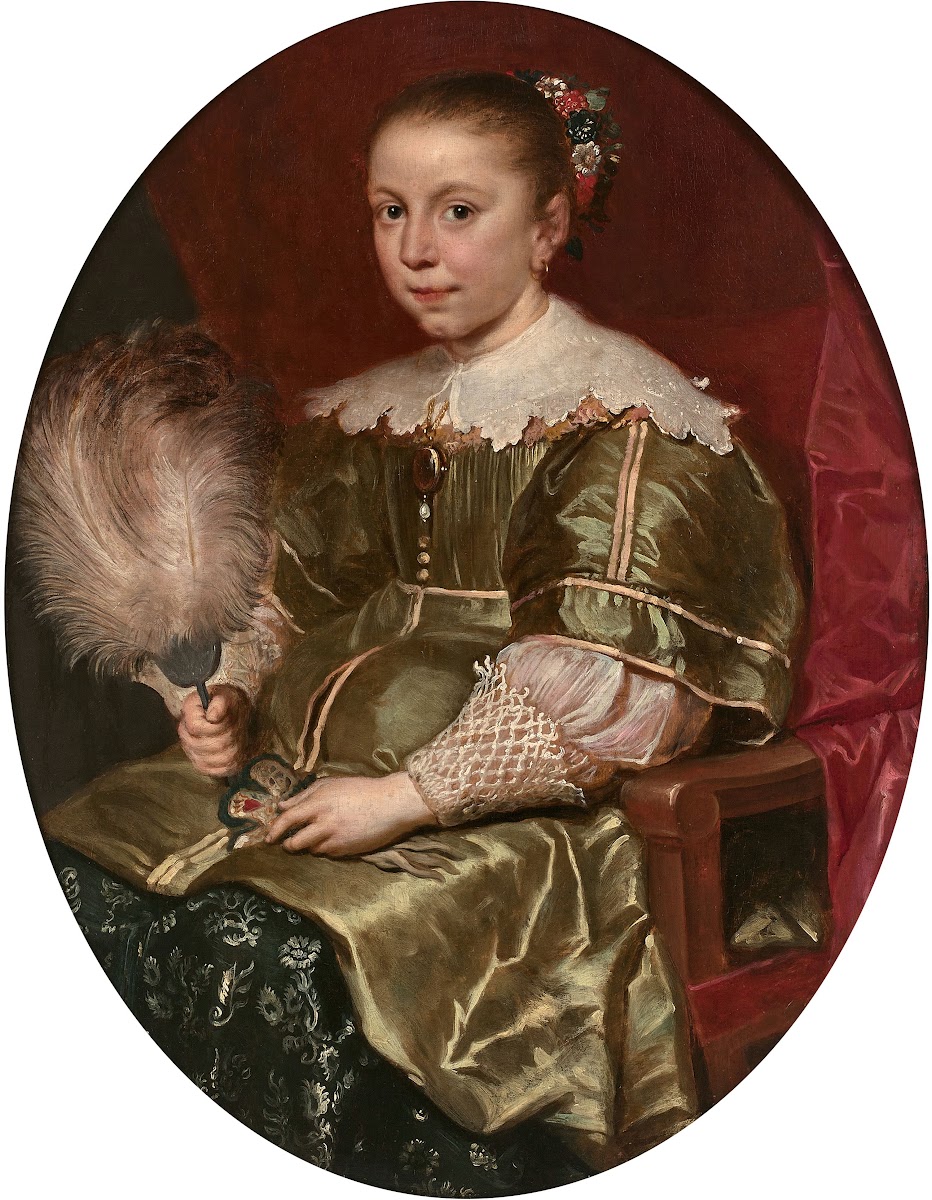 Portrait de jeune fille à léventail