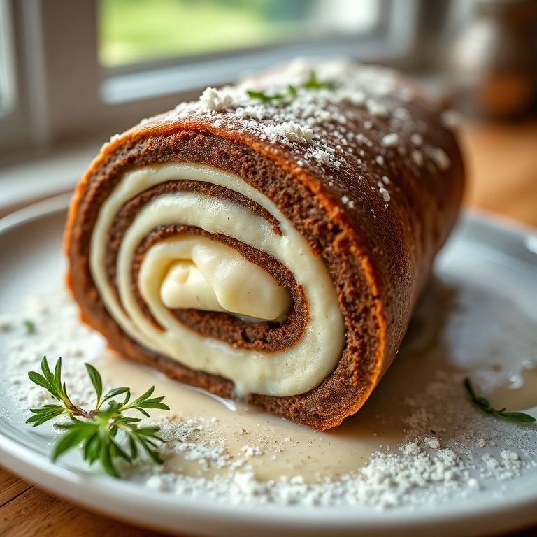 Easy Chocolate Cake Roll with Cream Cheese Filling – Quick & Creamy Delight