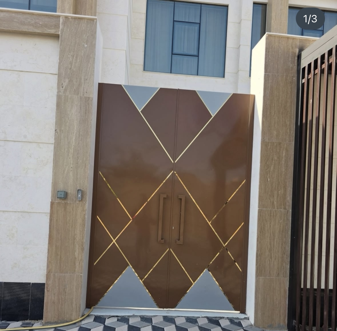 Custom metal villa gate Fujairah UAE — Al Taher Group steel fabrication