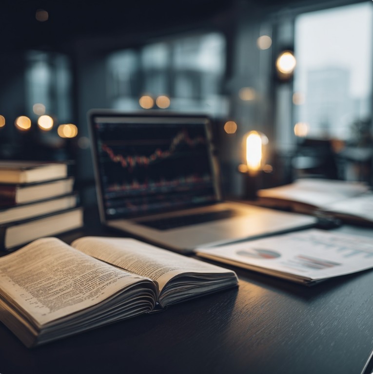 장기 투자와 가치 투자를 상징하는 작업 공간