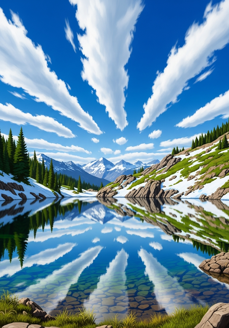 Winter Mountain Lake Reflections