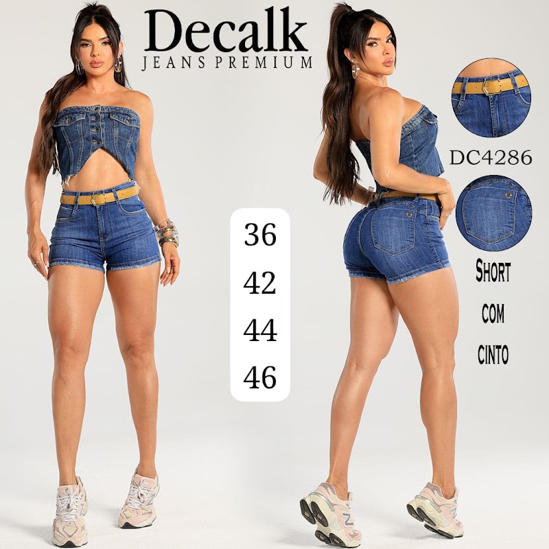 Short jeans con cinto