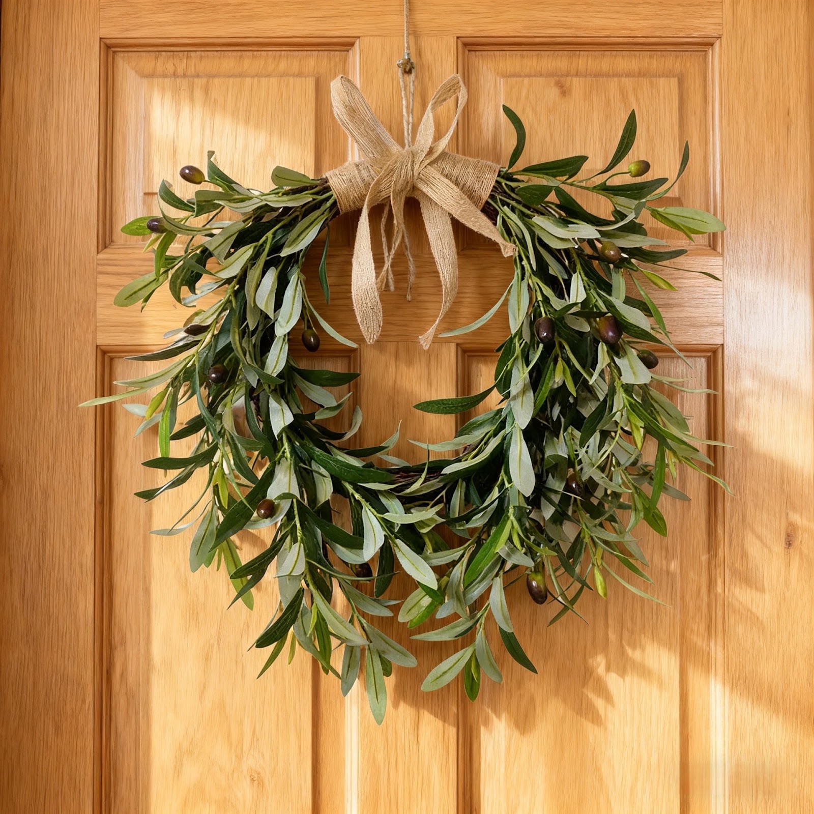 Artificial Olive Branch Wreath for Year-Round Use