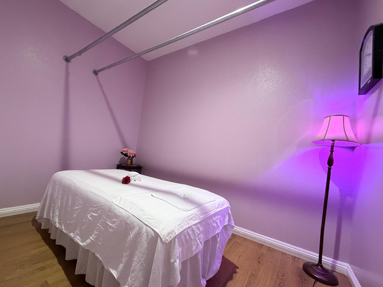 Private massage therapy room