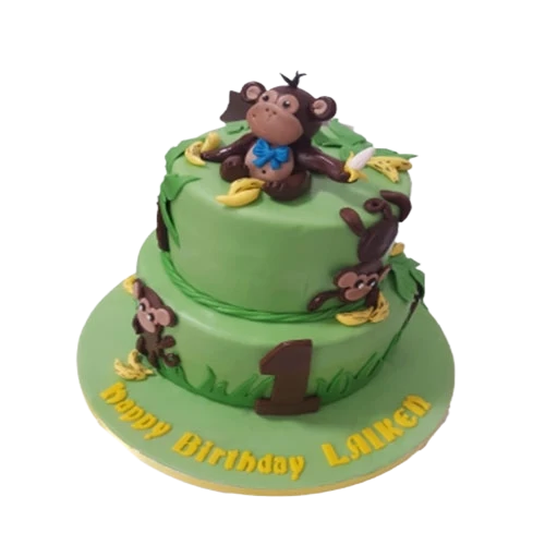 Monkey Themed Birthday Cake CB-NC075