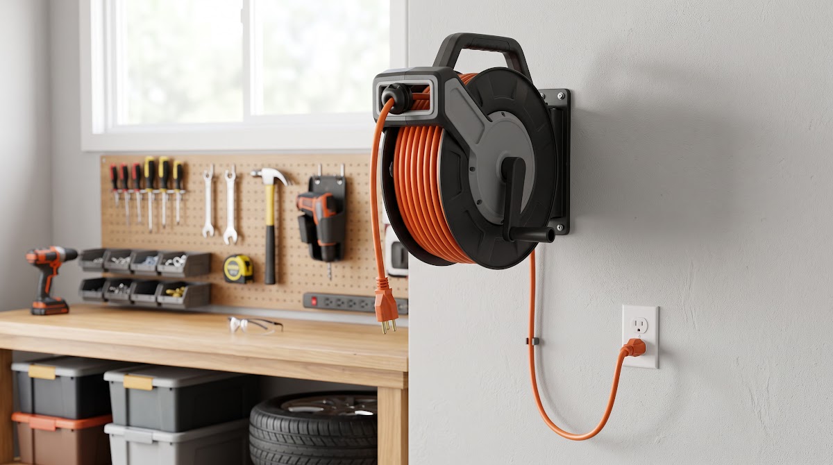 Best Extension Cord Reels for Garages (2026) - BEST COMPACT — IN CONTEXT