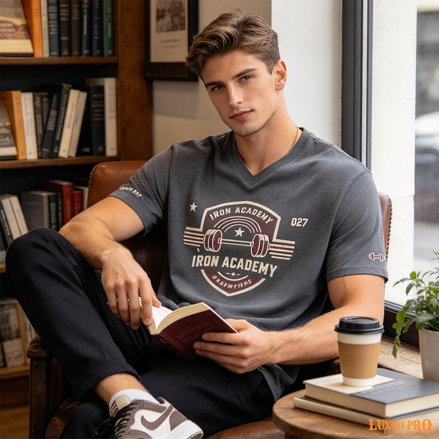 AOP MDB V-Neck Short Sleeve T-Shirt