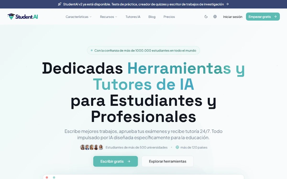 Captura de StudentAI