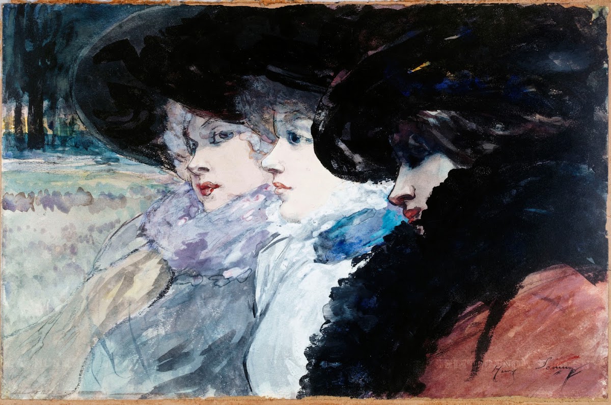 Trois femmes de profil 1890 1900