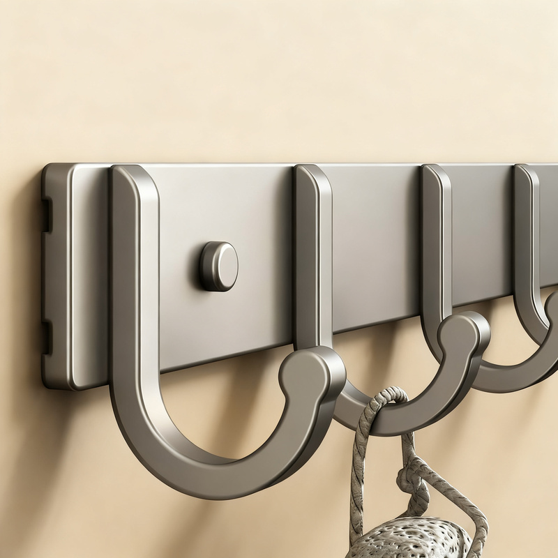 Aluminium-Kleiderhaken mit Klebefixierung, 3–8 Reihen