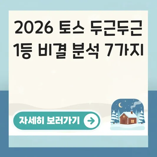 토스 두근두근 1등 당첨 비결 분석 정리