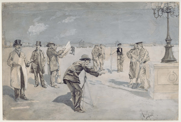 A la recherche dun emplacement pour la Tour Eiffel sur le Champ de Mars 1886