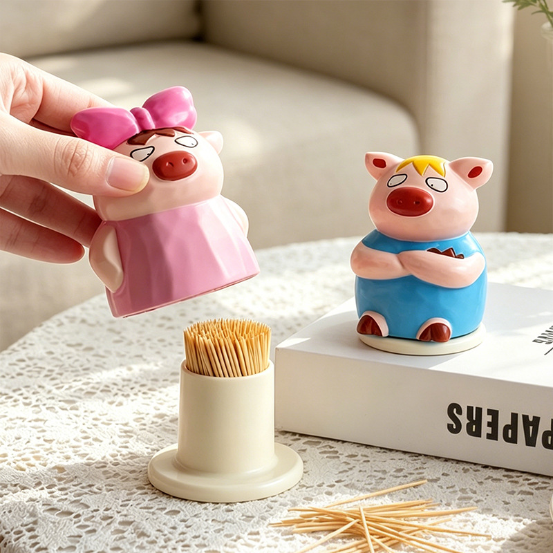 Pig Toothpick Box made of Plastic