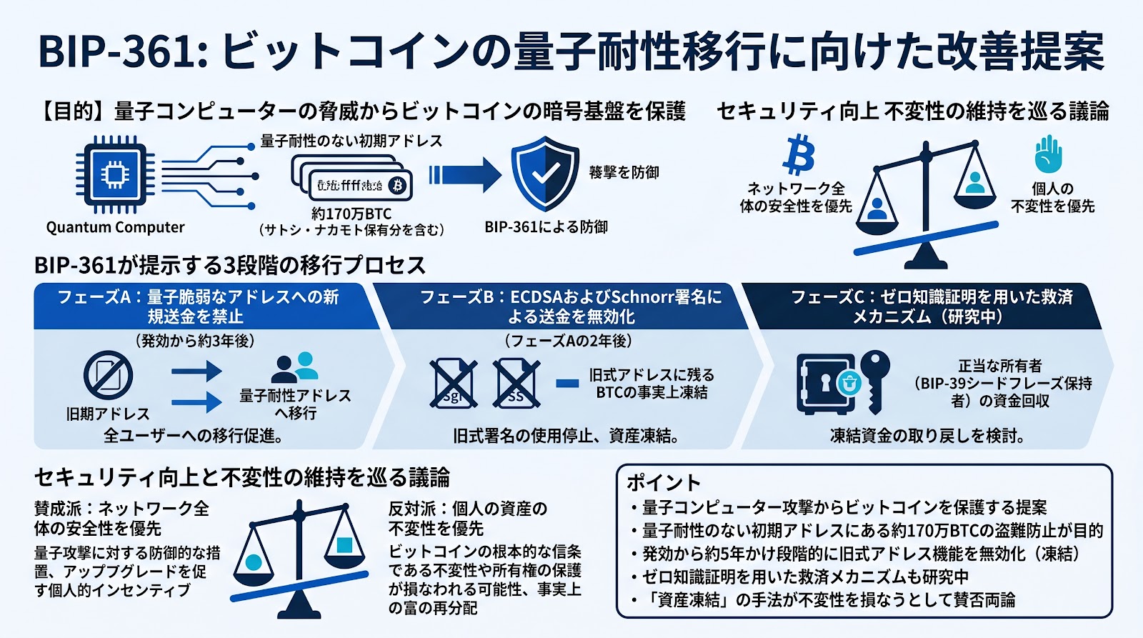 ビットコインの量子耐性移行に向けた改善提案「BIP-361」が公開