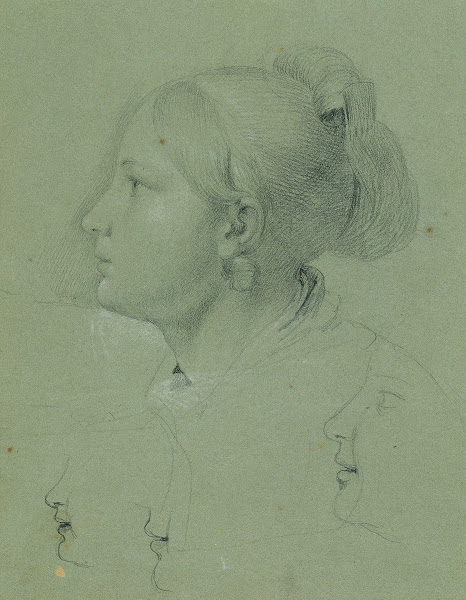 Kopf eines Mädchens Studie zur Heimkehr des Landwehrmannes 1817 before 1817