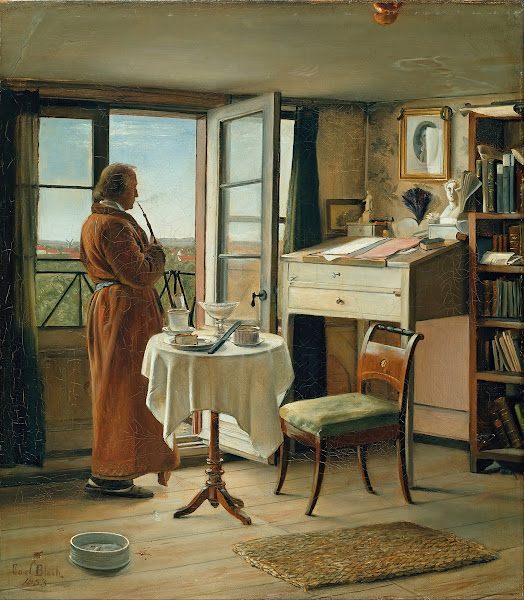 The actor Kristian Mantzius in his study 1853