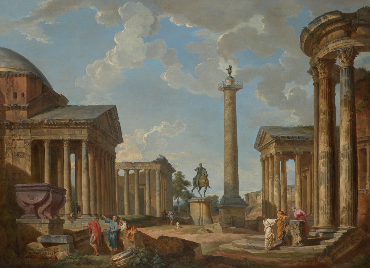 A capriccio of Roman ruins