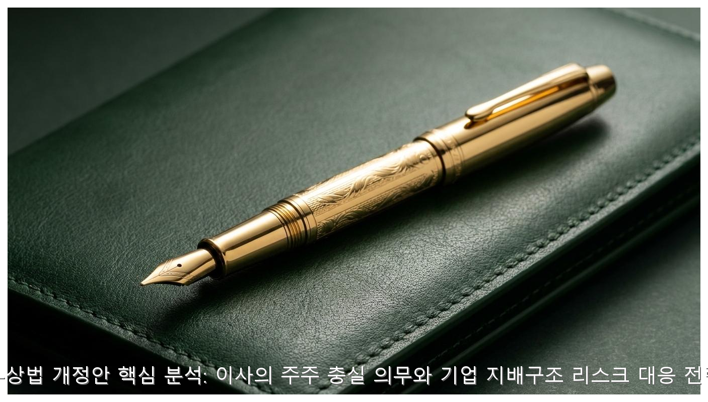 K-상법 개정안 핵심 분석: 이사의 주주 충실 의무와 기업 지배구조 리스크 대응 전략 핵심 안내 및 분석 인포그래픽 (3)