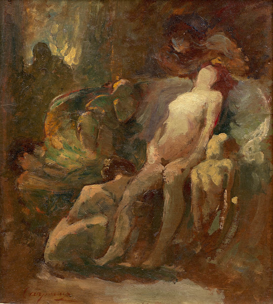 L Accouchement femme nue assise
