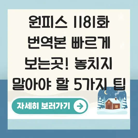 원피스 1181화 번역본 빠르게 보는곳