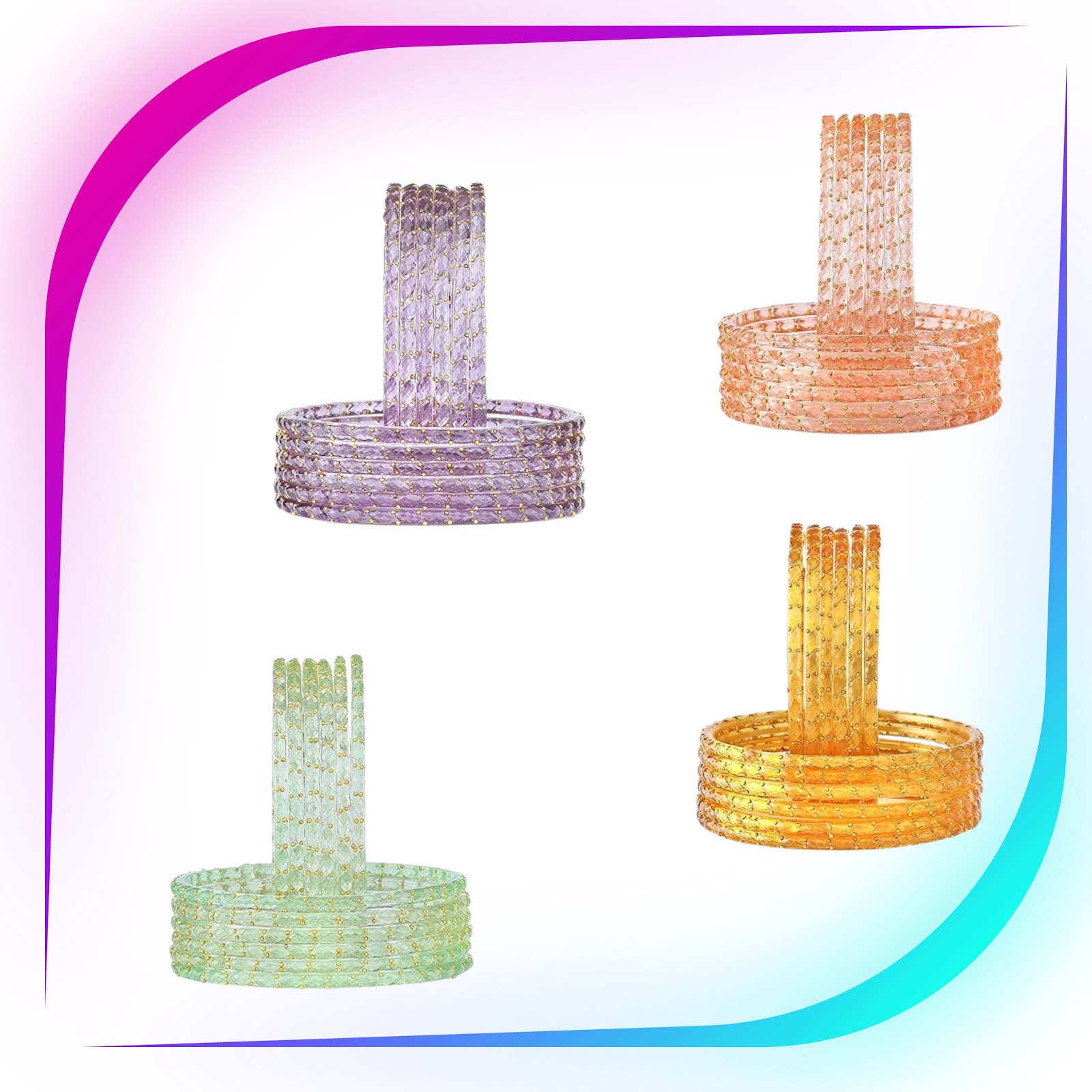 Rain Drop Glass Bangles – Colour Mix