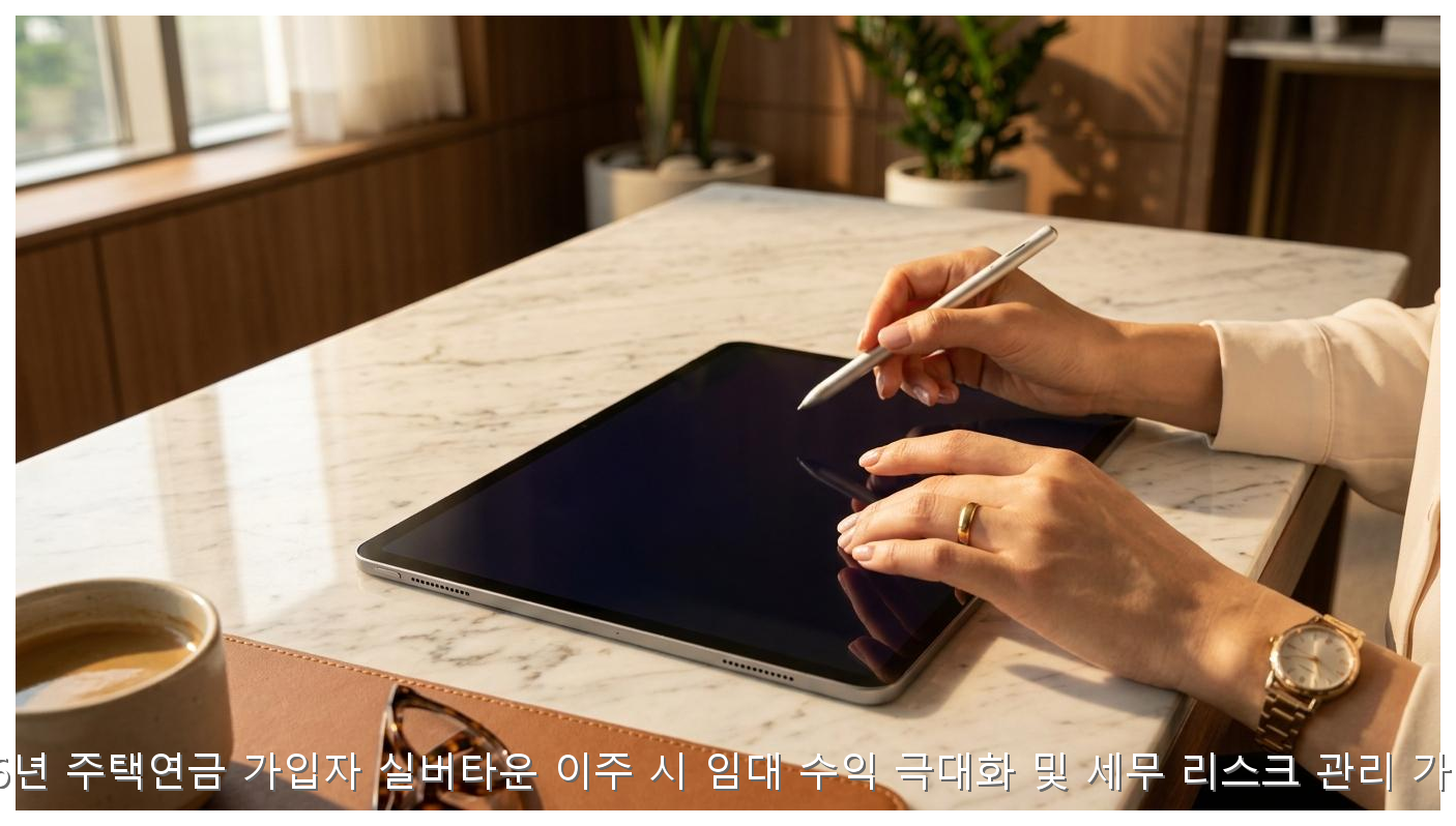 2026년 주택연금 가입자 실버타운 이주 시 임대 수익 극대화 및 세무 리스크 관리 가이드 핵심 안내 및 분석 인포그래픽 (4)