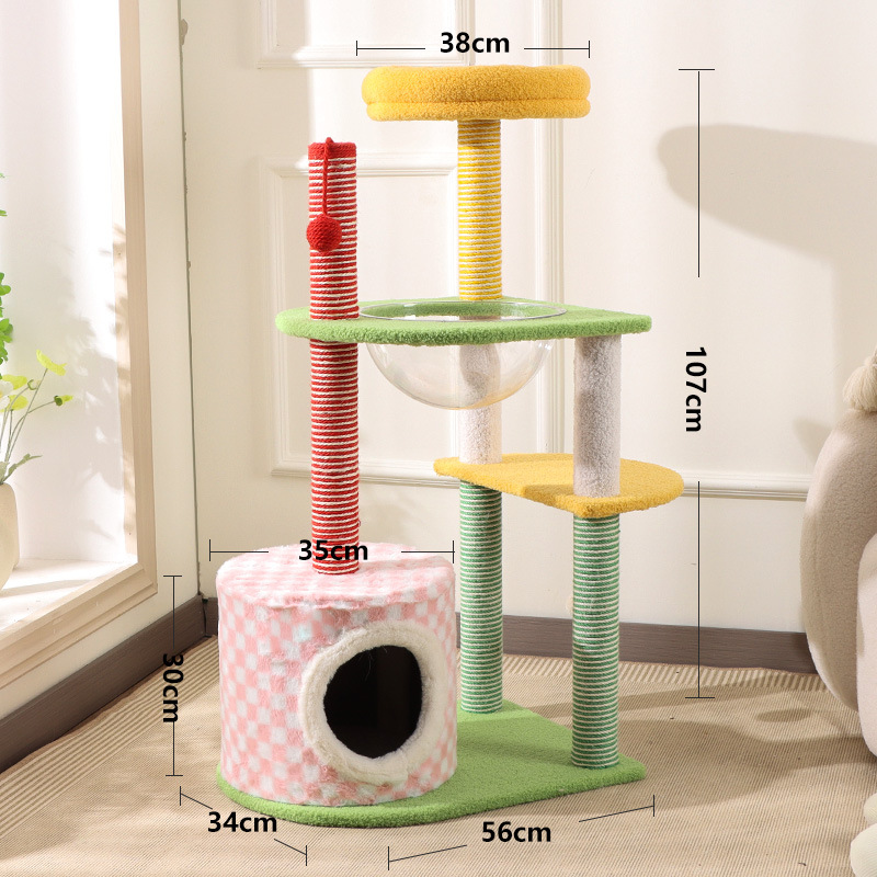 Compact Cat Tree with Cave