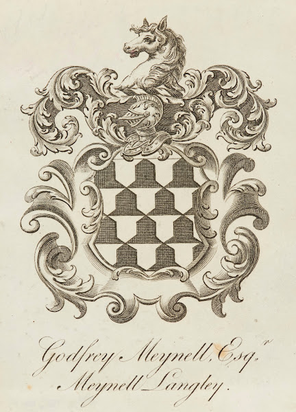 Bookplate Godfrey Meynell Esqr Meynell Langley