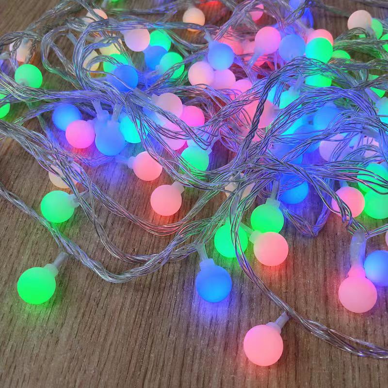LED string lights with balls for atmospheric decoration