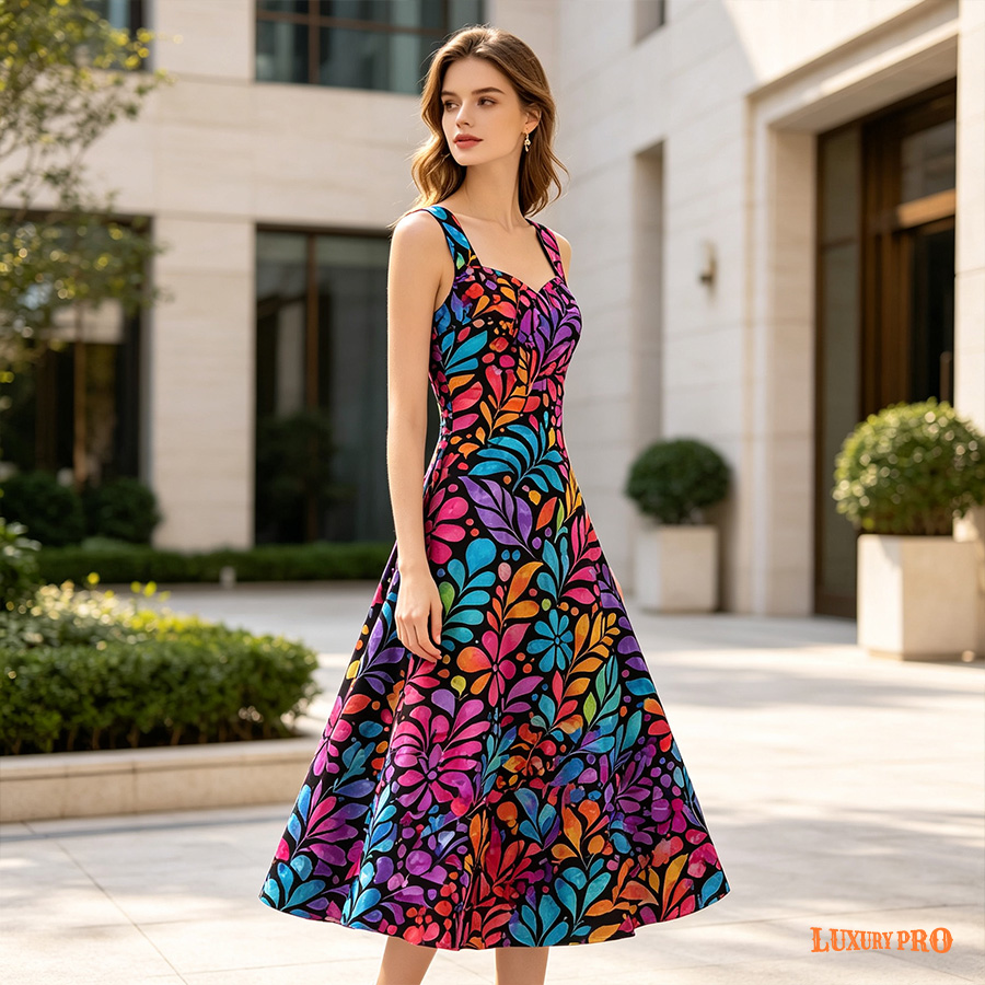 AOP HCM Low-cut Tank Dress