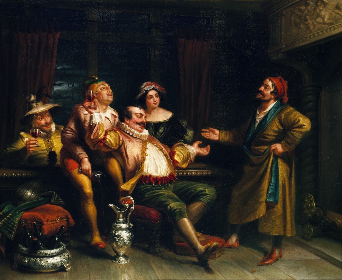 Malvolio confronting the revelers 1855