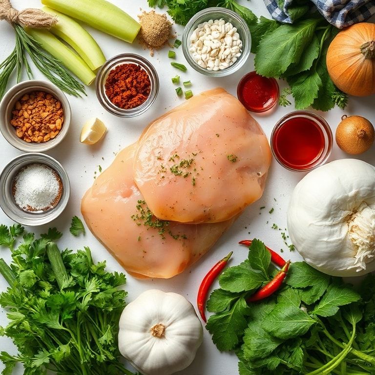Ingredients for Filipino Garlic-Vinegar Chicken (Spicy & Tangy) – Quick & Flavorful Homemade Dinner