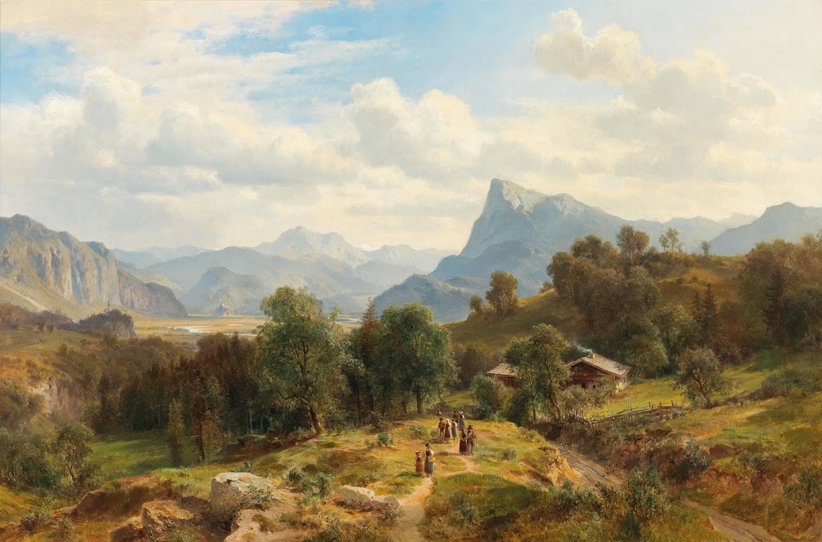 View of the Alps from Maienfeld in Graubünden towards Liechtenstein