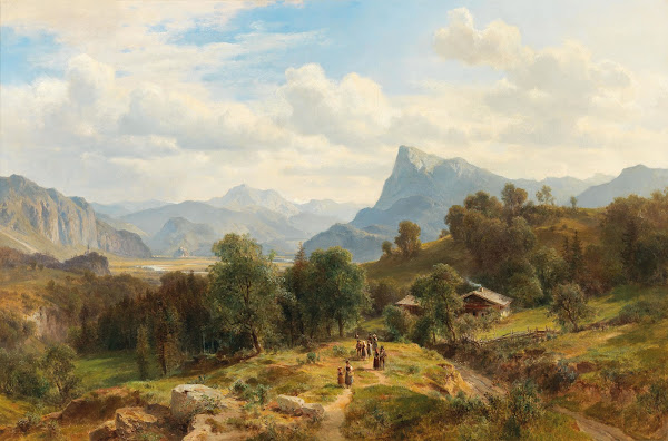 View of the Alps from Maienfeld in Graubünden towards Liechtenstein