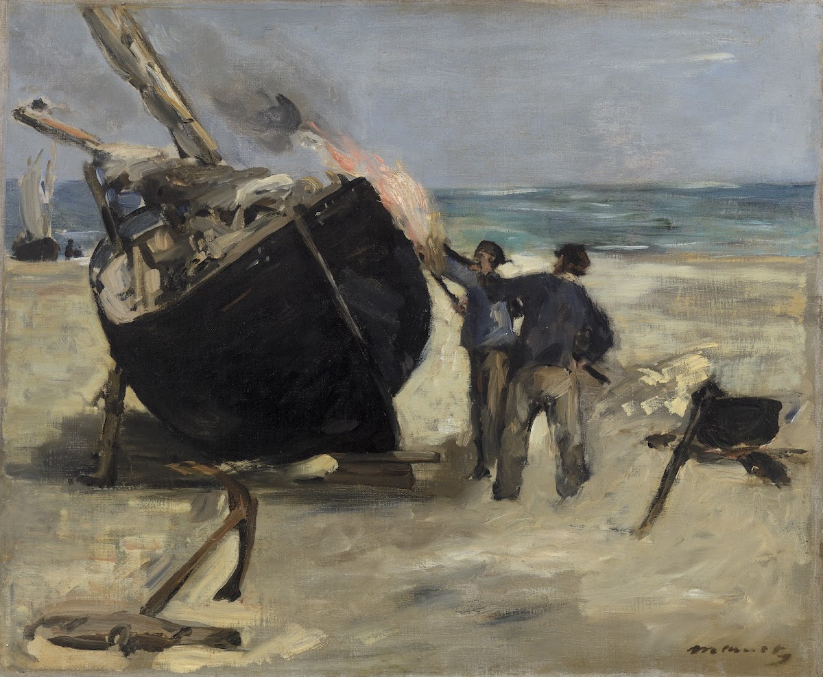 Tarring the Boat Le Bateau goudronné 1873