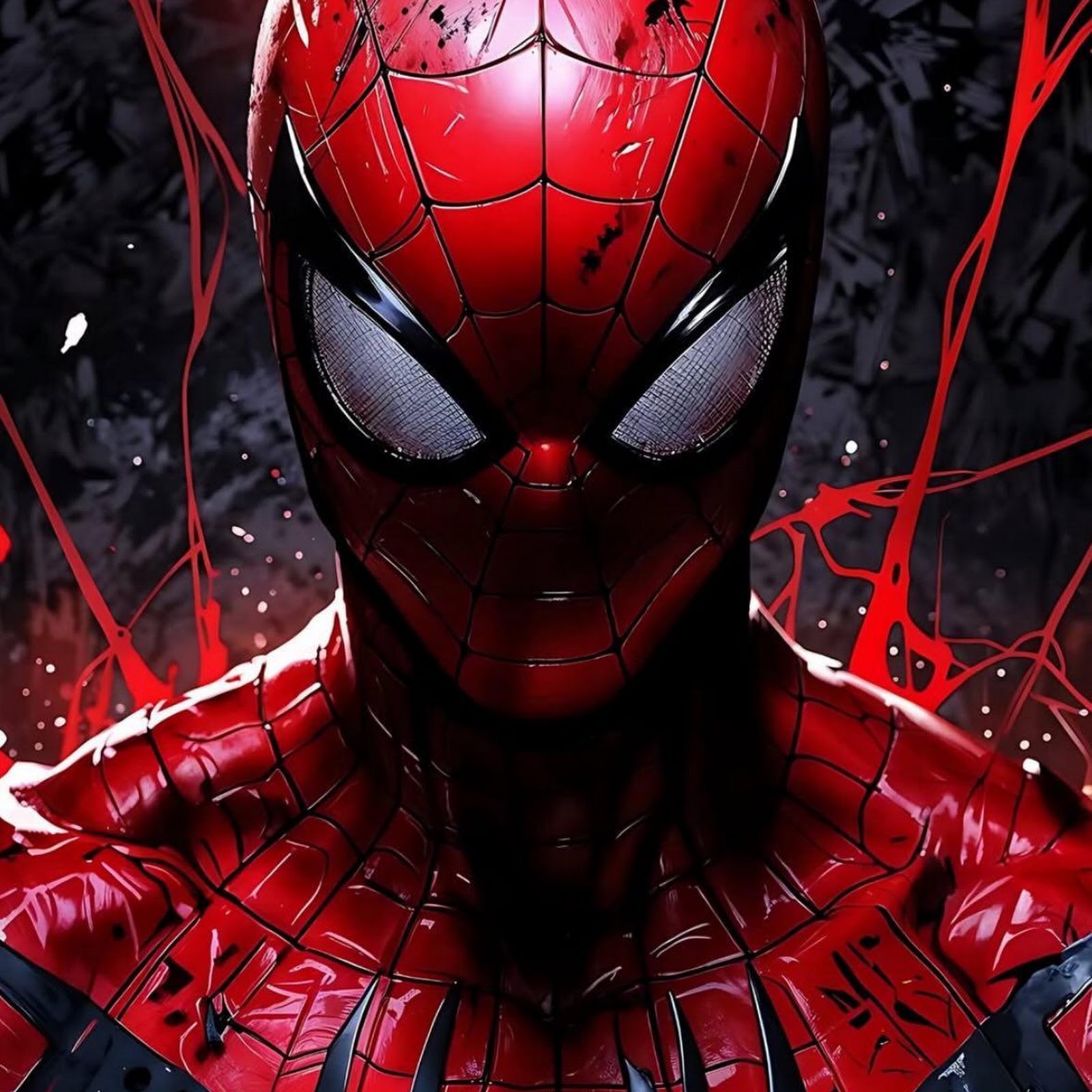 Download Spider Man Red Suit Art Full HD iPhone