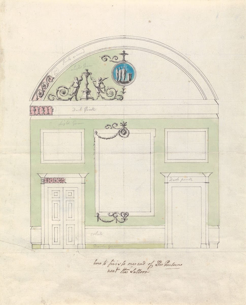 Headfort House Ireland Elevation of One End of the Parlor between 1771 and 1775