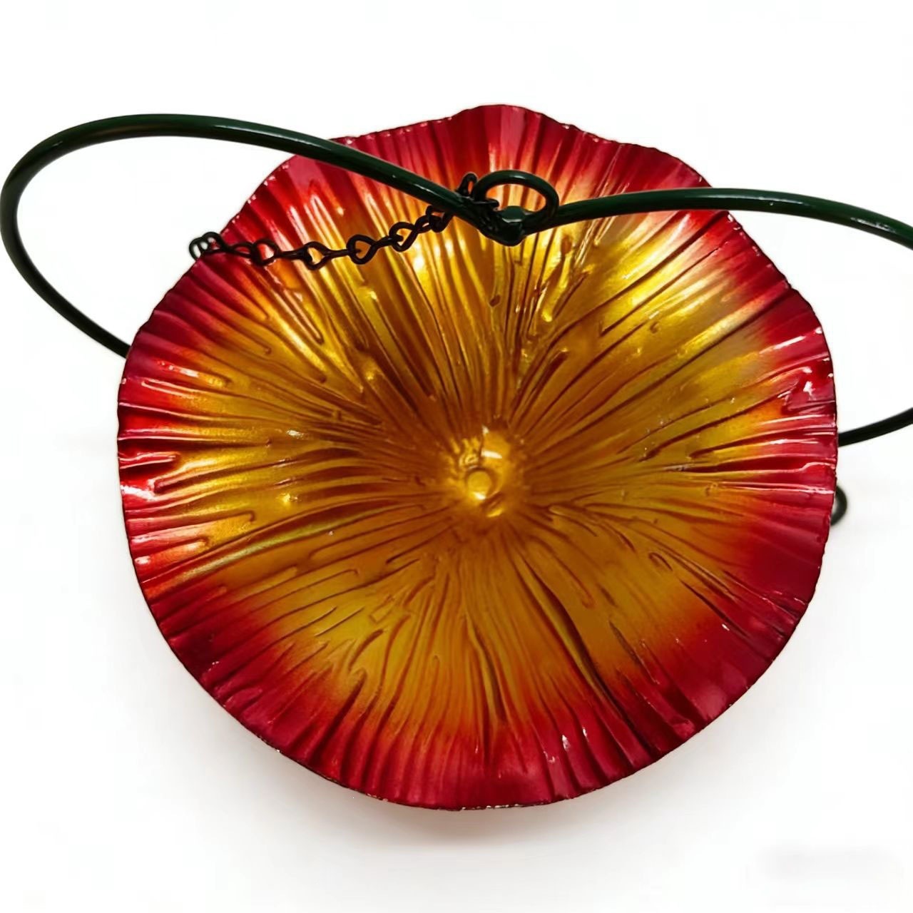 Decorative iron bird feeder in flower shape