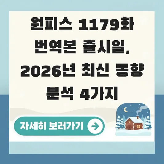 원피스 1179화 번역본 출시일 정보