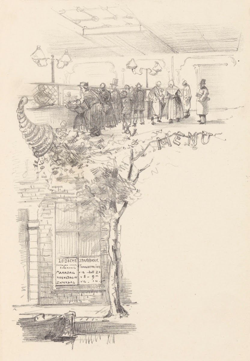 Menukaart voor de Leidsche spaarbank 1878   1917